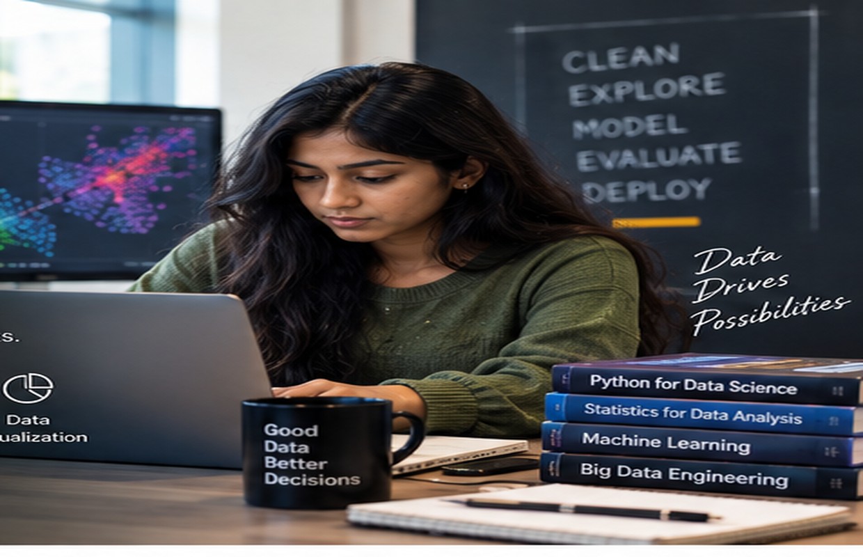 Indian learner working on practical Data Science skills